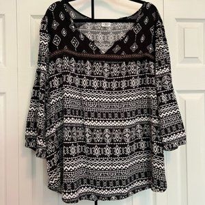 Women's Black & White Blouse